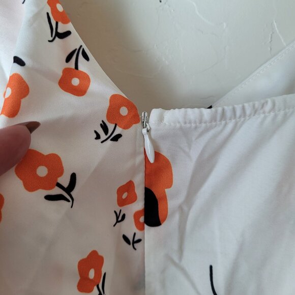 Double Crazy Floral Flutter Shoulder Dress - Picture 9 of 10